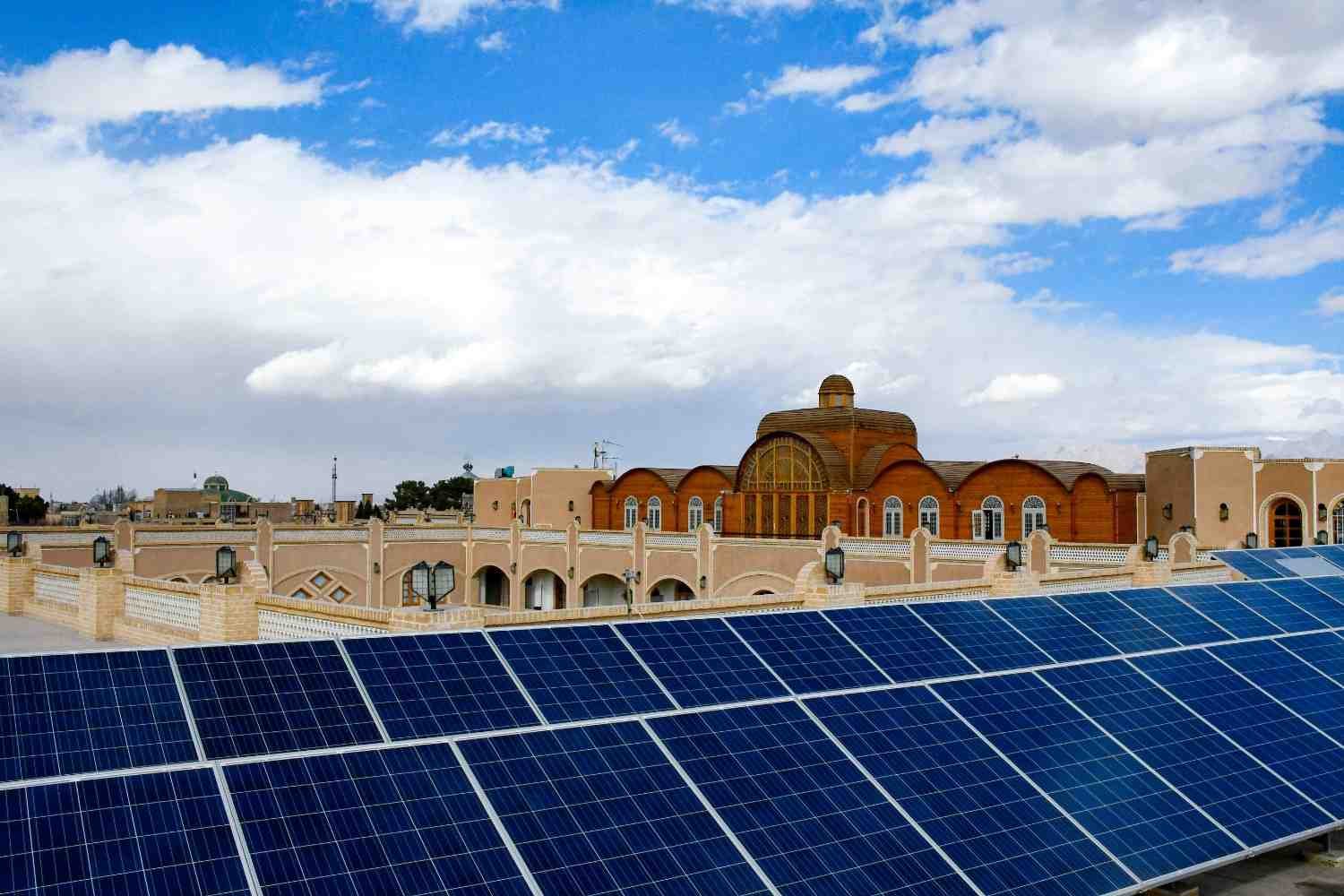 Solar panels in cloudy weather
